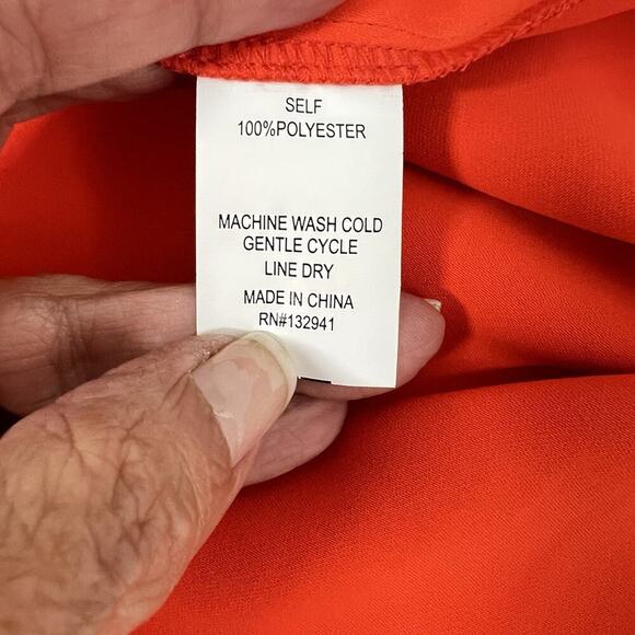 Amanda Uprichard Shirt Dress Orange Sleeveless Size M Knee Length Old Money - Picture 8 of 12